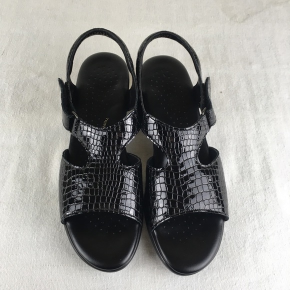 SAS WOMENS 9 Slim suntimer Sandals Black EUC - Picture 3 of 8